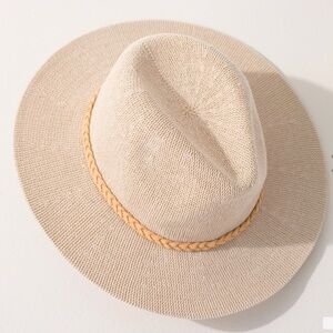 CHICO’S, Suede Trim Knit Fedora Hat - NWT